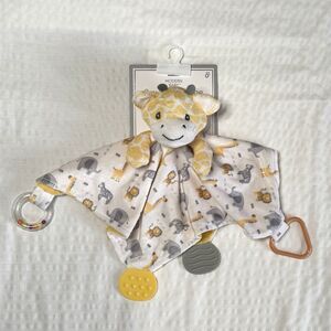 Modern Baby Giraffe Security Blanket Lovey Teether Rattle Activity Toy Gift NWT